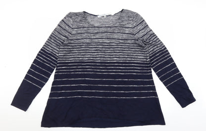 Max Studio Womens Blue Striped  Pullover Jumper Size L