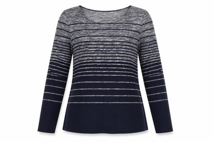 Max Studio Womens Blue Striped  Pullover Jumper Size L