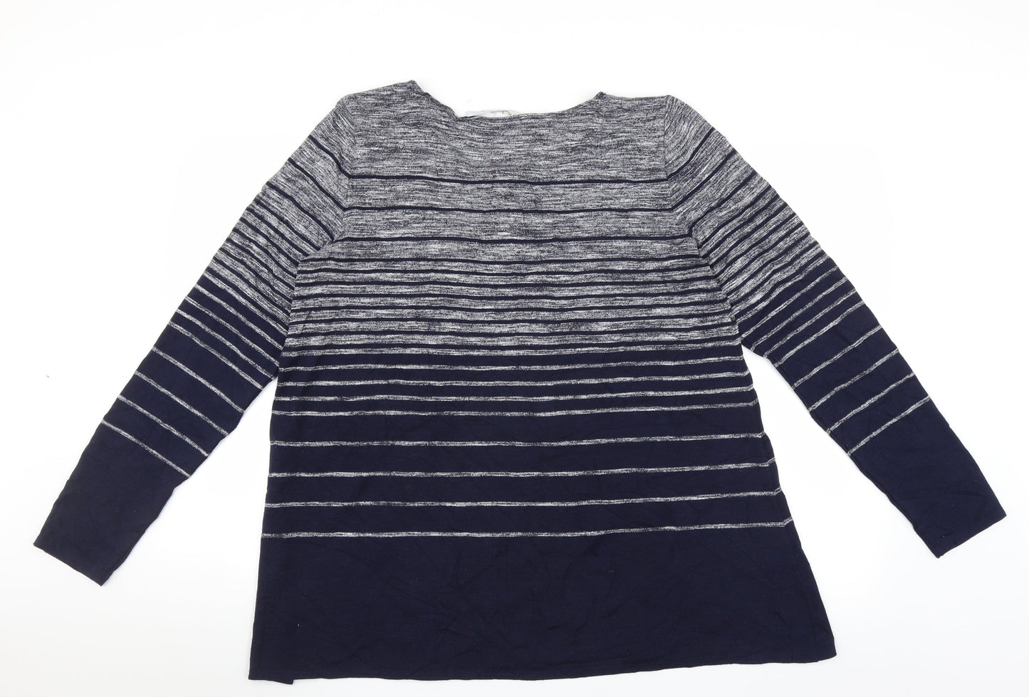 Max Studio Womens Blue Striped  Pullover Jumper Size L