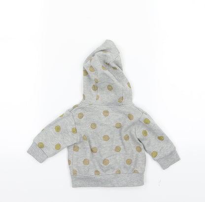 Primark Girls Grey Polka Dot Jersey Jacket  Size 0-3 Months