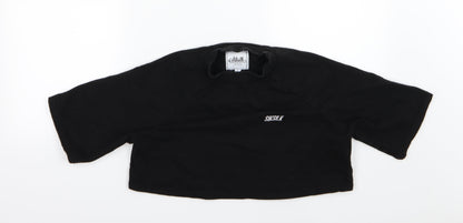 Womens UK Size 8 SikSilk Black Cropped T-Shirt