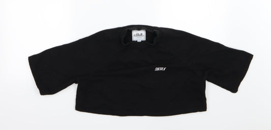 Womens UK Size 8 SikSilk Black Cropped T-Shirt