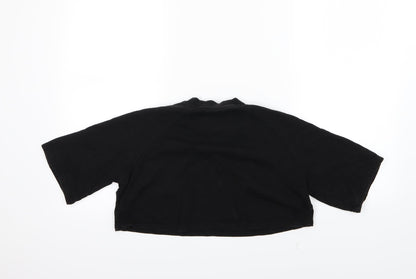 Womens UK Size 8 SikSilk Black Cropped T-Shirt