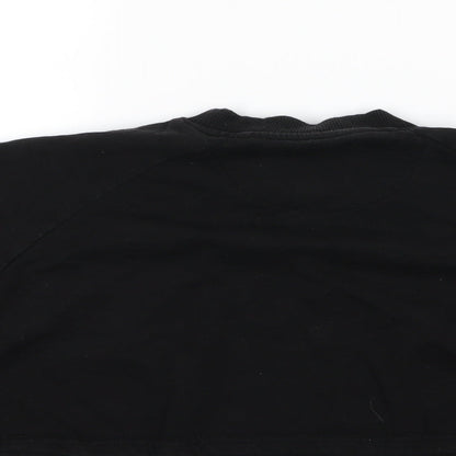 Womens UK Size 8 SikSilk Black Cropped T-Shirt
