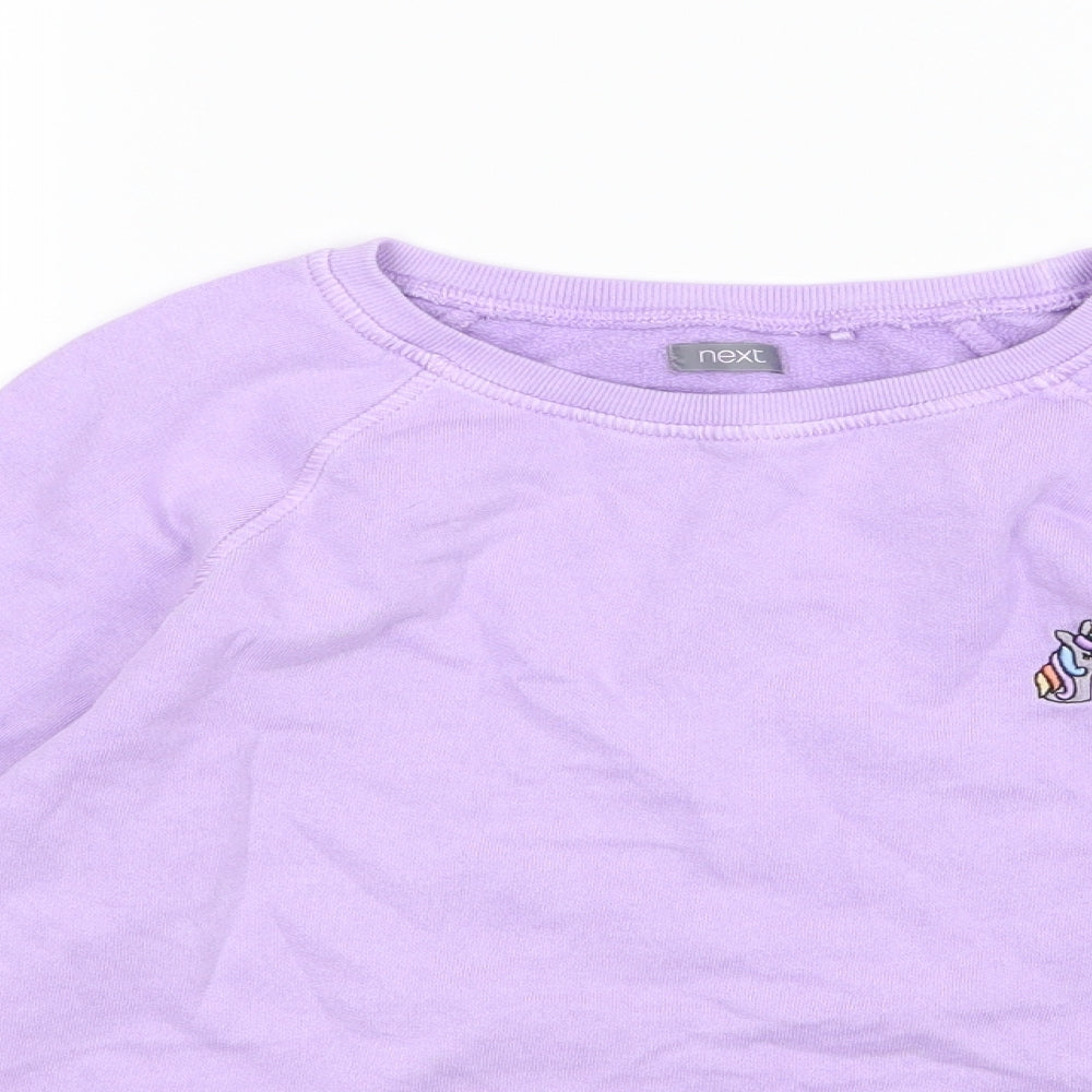 NEXT Girls Purple  Jersey Pullover Sweatshirt Size 11 Years  - Unicorn