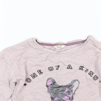 River Island Girls Pink  Jersey Pullover Sweatshirt Size 4-5 Years  - Pug