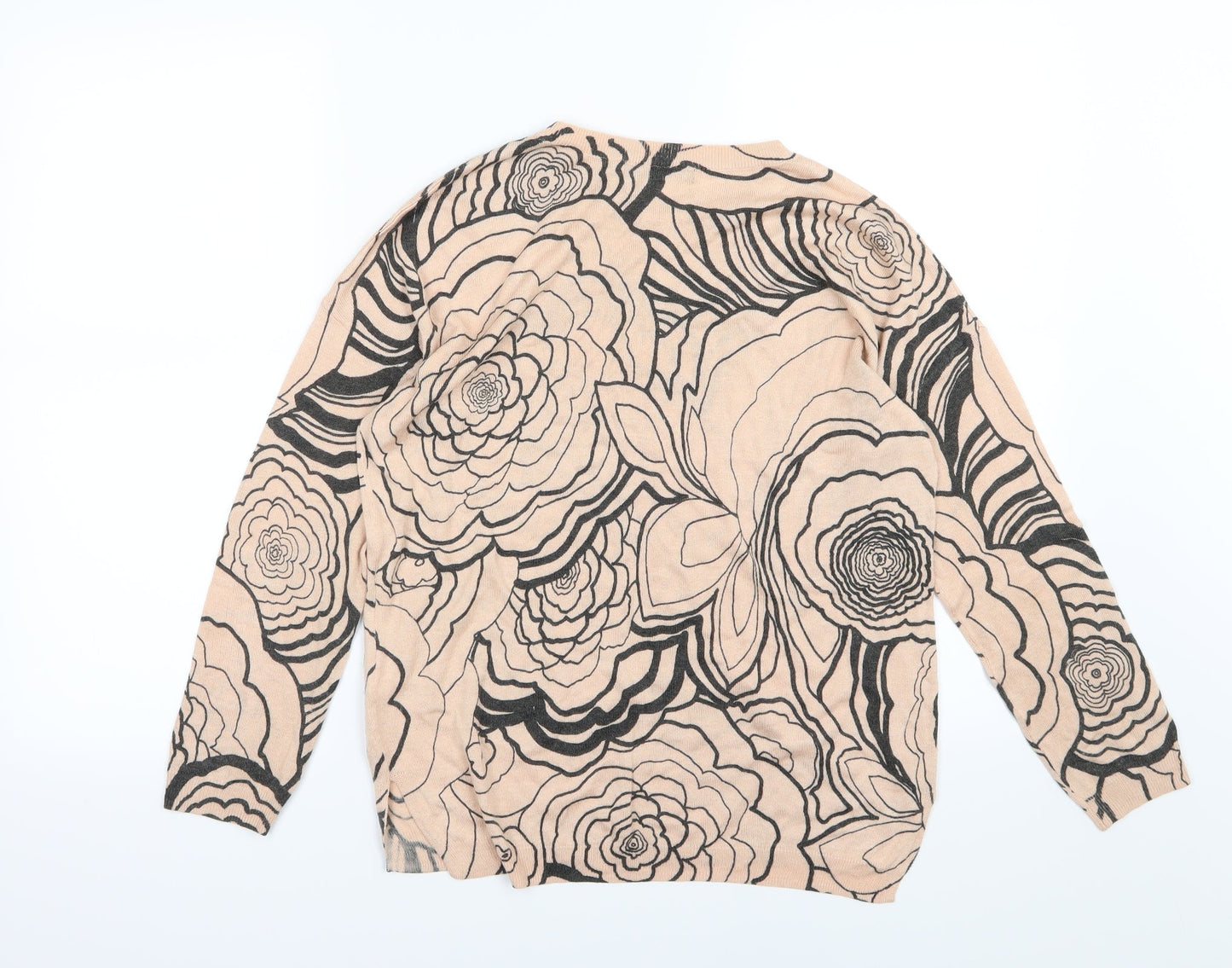 Marks and Spencer Womens Pink Floral Knit Pullover Jumper Size S