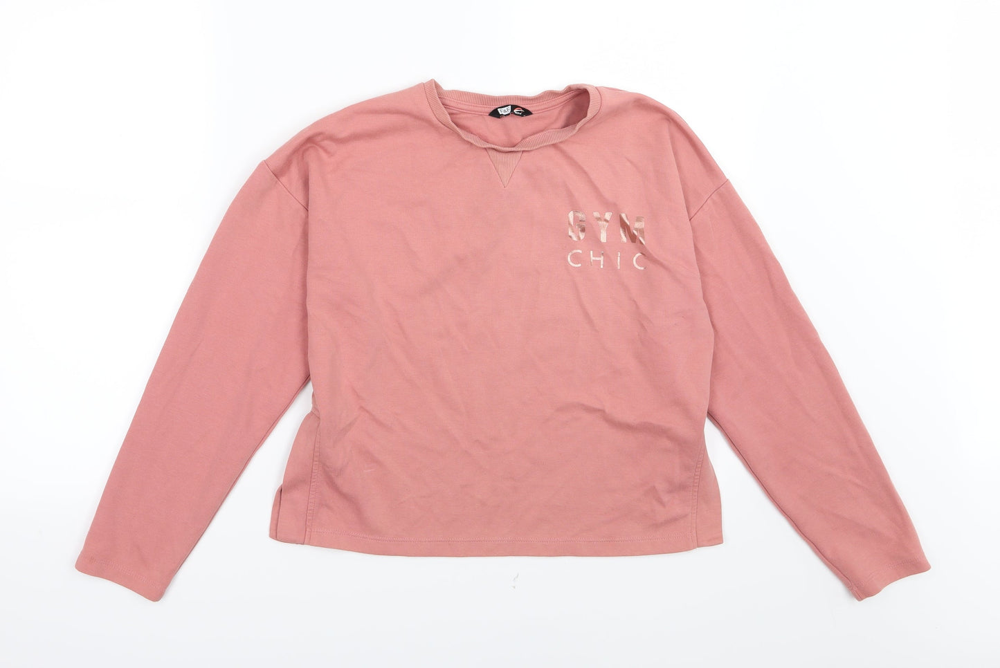 F&F Womens Pink  Jersey Pullover Sweatshirt Size S  - Gym Chic