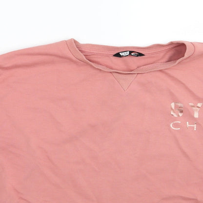 F&F Womens Pink  Jersey Pullover Sweatshirt Size S  - Gym Chic