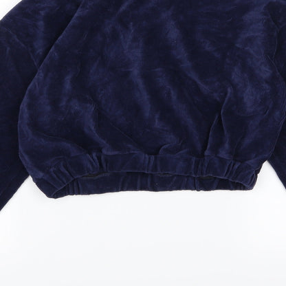 Evra Womens Blue  Corduroy Pullover Sweatshirt Size L
