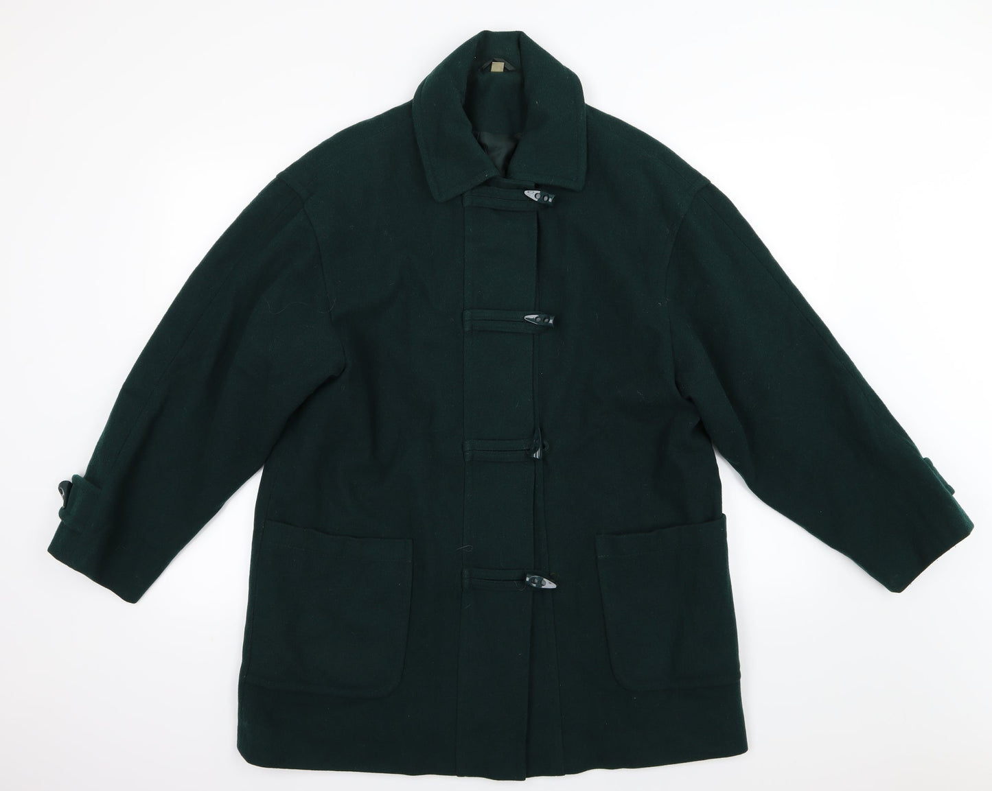 Womens UK Size 12 Preworn Green Overcoat
