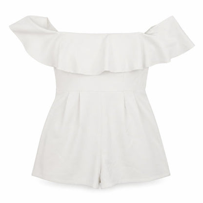 Womens UK Size 8 In the Style One-Piece White Playsuit