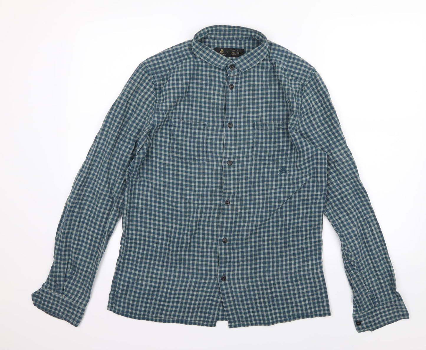 Mens UK Size M Label Lab Blue  Button-Up Long Sleeve Casual Shirt