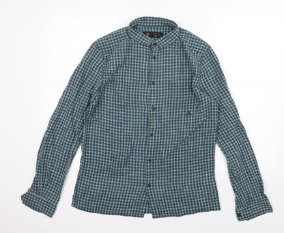 Mens UK Size M Label Lab Blue  Button-Up Long Sleeve Casual Shirt