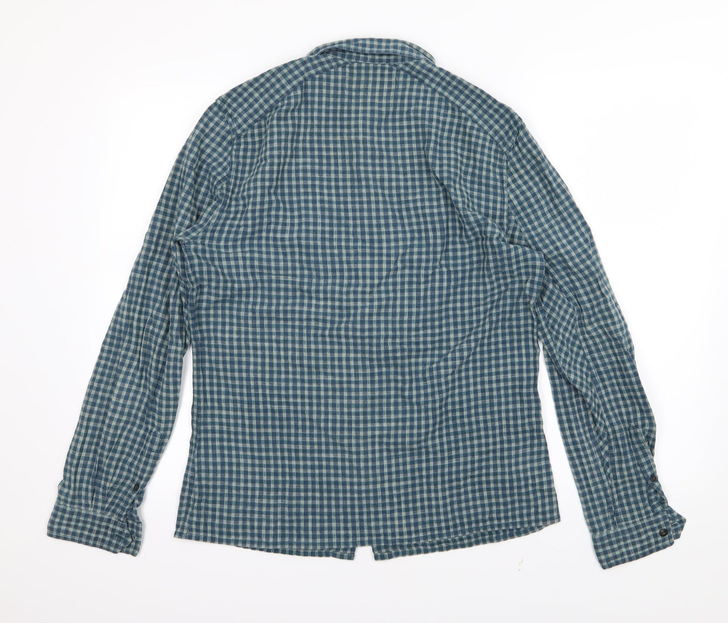 Mens UK Size M Label Lab Blue  Button-Up Long Sleeve Casual Shirt
