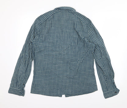 Mens UK Size M Label Lab Blue  Button-Up Long Sleeve Casual Shirt