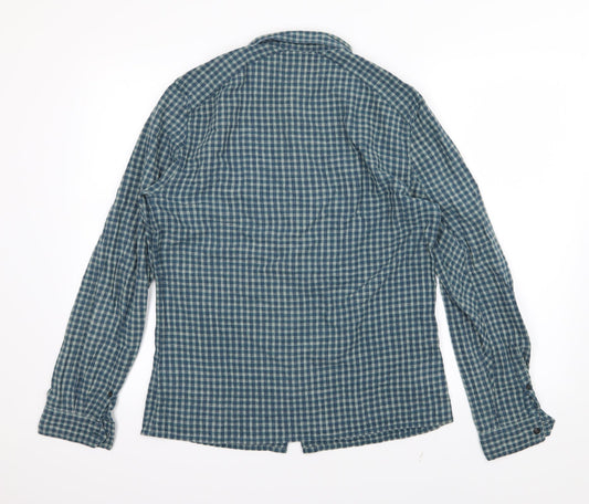 Mens UK Size M Label Lab Blue  Button-Up Long Sleeve Casual Shirt