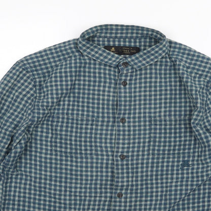 Mens UK Size M Label Lab Blue  Button-Up Long Sleeve Casual Shirt