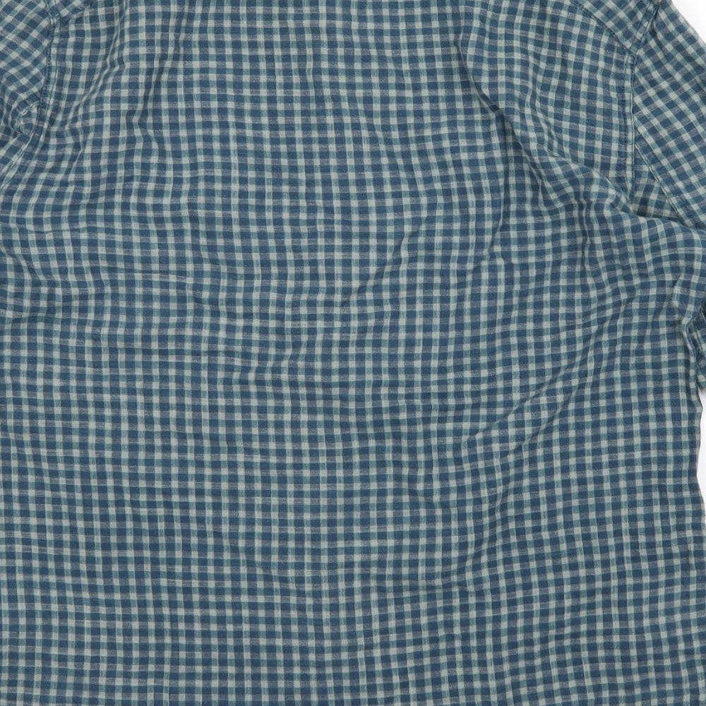 Mens UK Size M Label Lab Blue  Button-Up Long Sleeve Casual Shirt