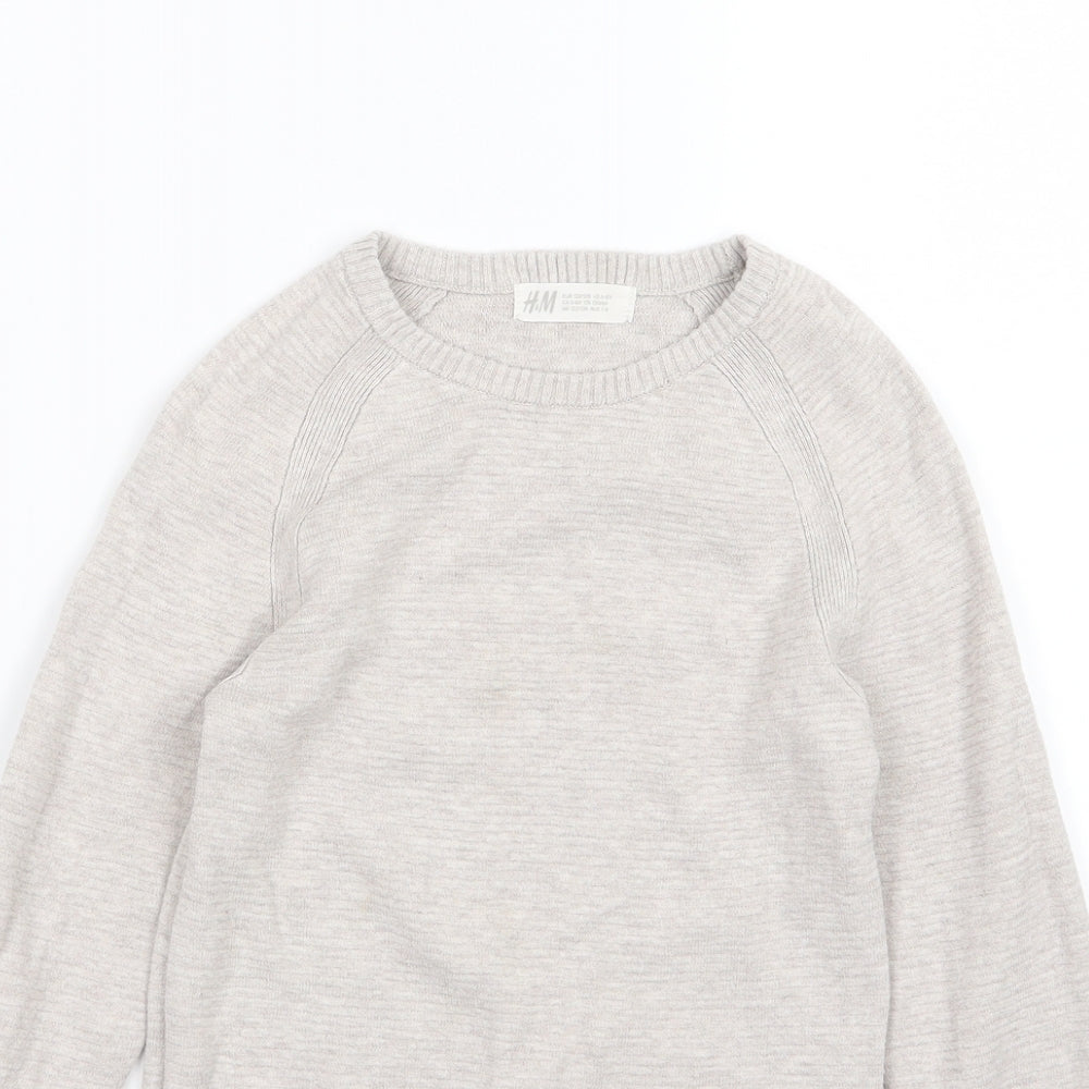 H&M Girls Beige  Knit Pullover Jumper Size 6-7 Years