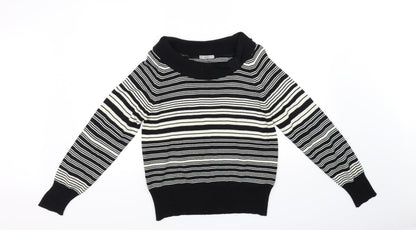 Marks & Spencer Womens Black Striped  Pullover Jumper Size 16