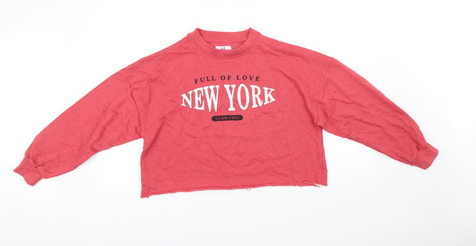 Pull & Bear Womens Pink   Pullover Jumper Size M