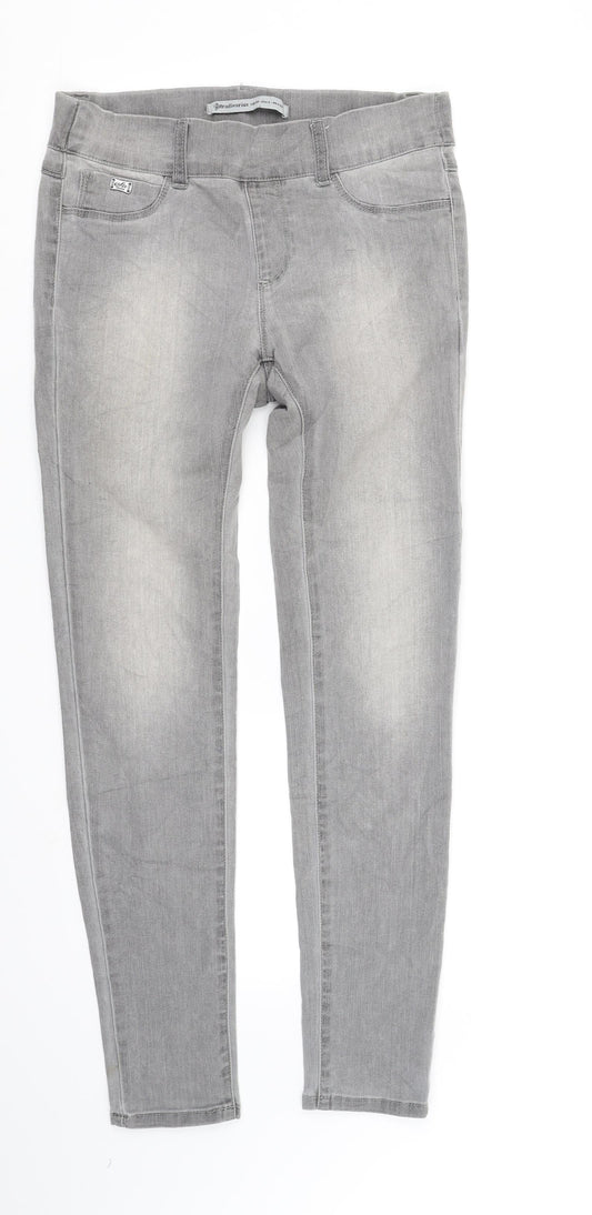 Womens UK Size 4 Stradavarius Regular Fit Straight Grey Jeans