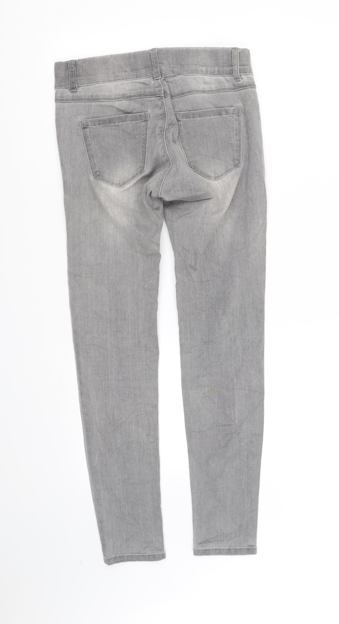 Womens UK Size 4 Stradavarius Regular Fit Straight Grey Jeans