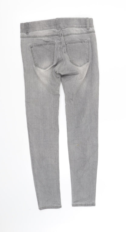 Womens UK Size 4 Stradavarius Regular Fit Straight Grey Jeans