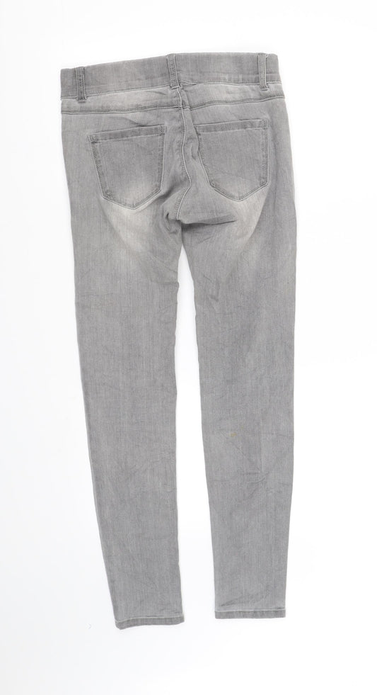 Womens UK Size 4 Stradavarius Regular Fit Straight Grey Jeans
