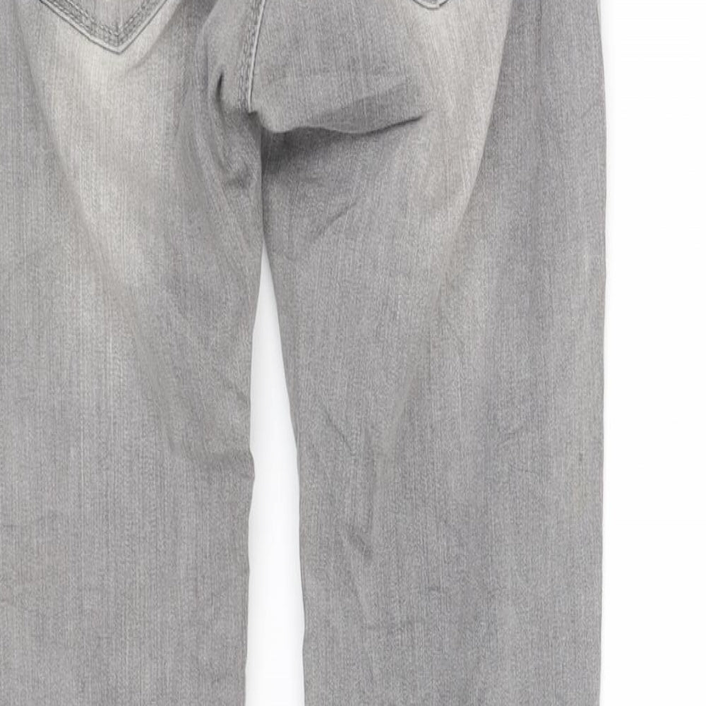 Womens UK Size 4 Stradavarius Regular Fit Straight Grey Jeans