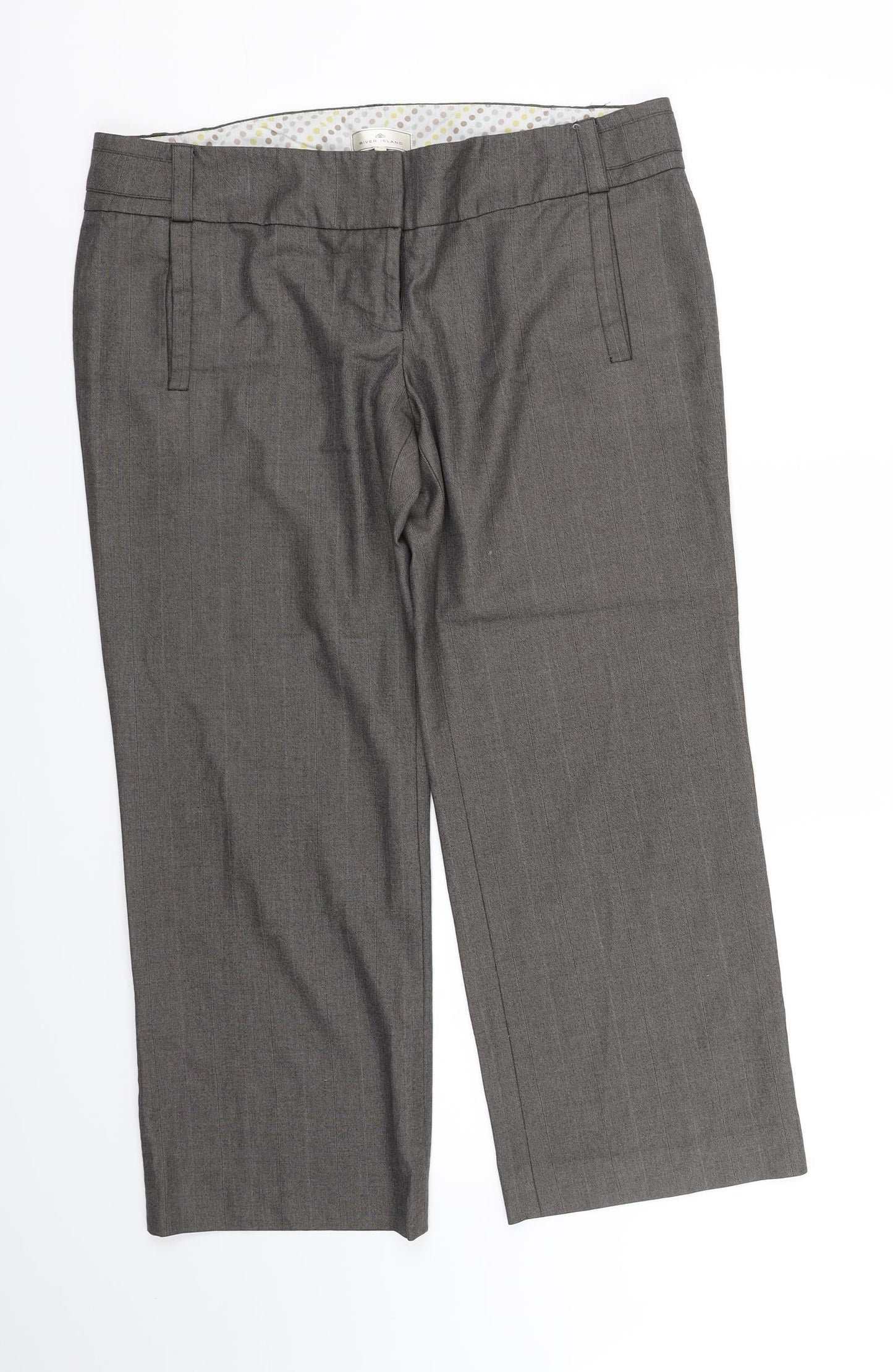 Womens UK Size 14 River island Regular Fit  Grey Trousers