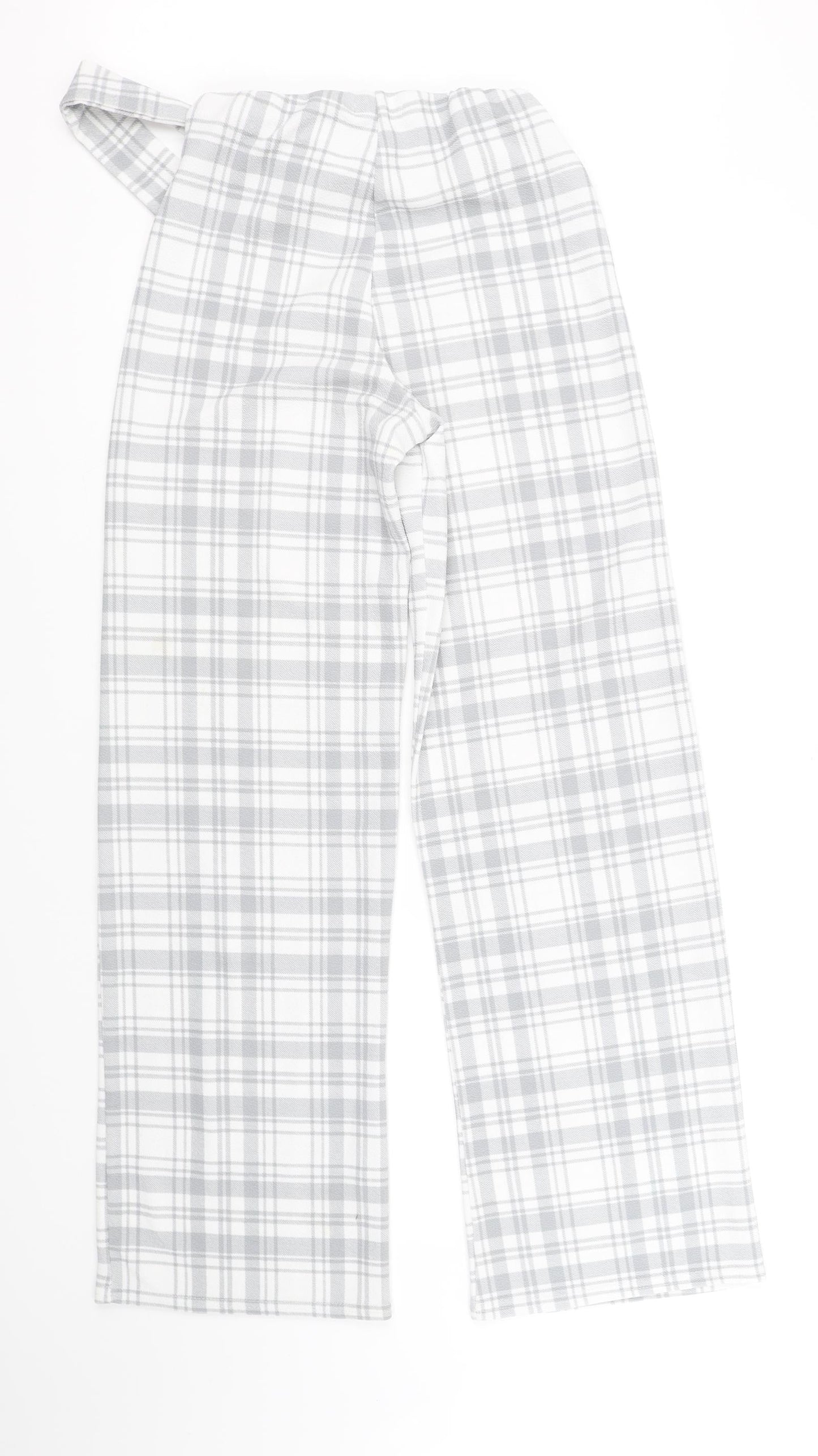 Boohoo Womens White Check  Trousers  Size 8 L32 in