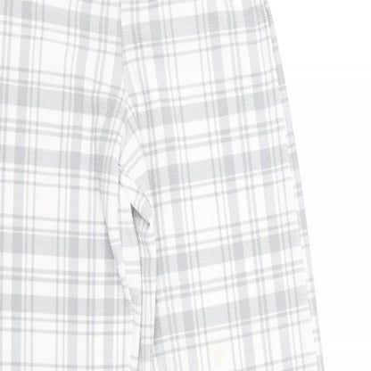 Boohoo Womens White Check  Trousers  Size 8 L32 in