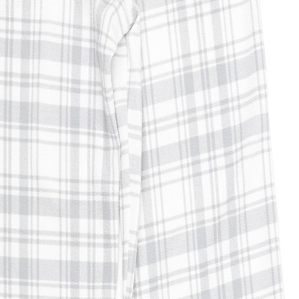 Boohoo Womens White Check  Trousers  Size 8 L32 in