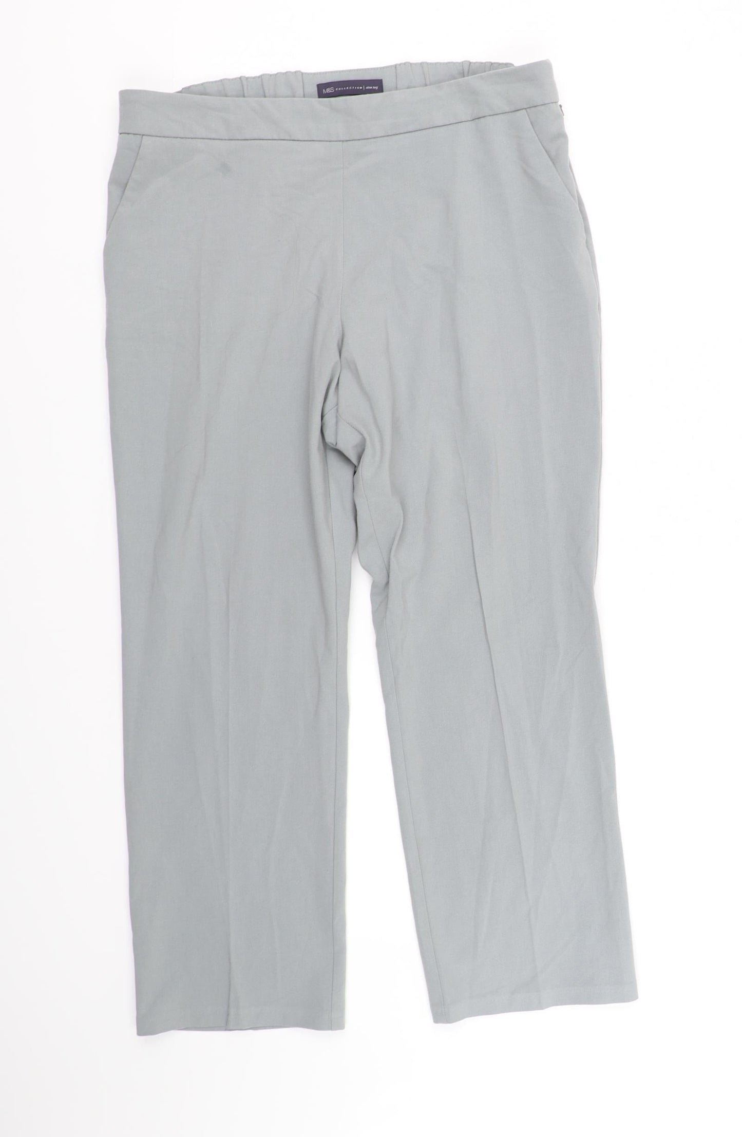 M&S Collection Womens Beige Houndstooth  Trousers  Size 14 L30 in