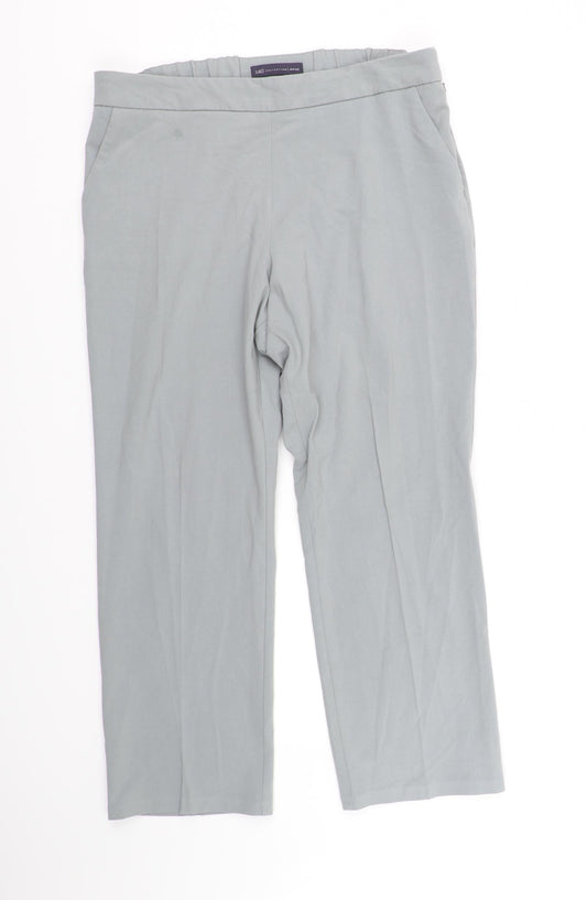 M&S Collection Womens Beige Houndstooth  Trousers  Size 14 L30 in