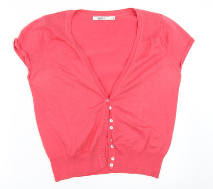 M&Co Womens Pink   Cardigan Jumper Size M