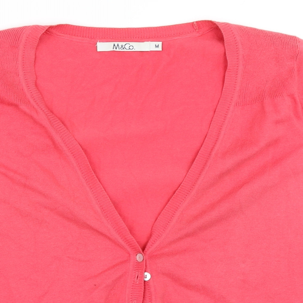 M&Co Womens Pink   Cardigan Jumper Size M