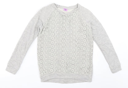 F&F Girls Grey   Pullover Sweatshirt Size 10-11 Years