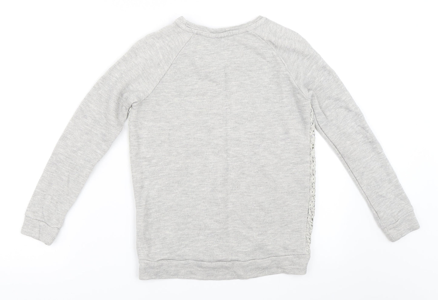 F&F Girls Grey   Pullover Sweatshirt Size 10-11 Years