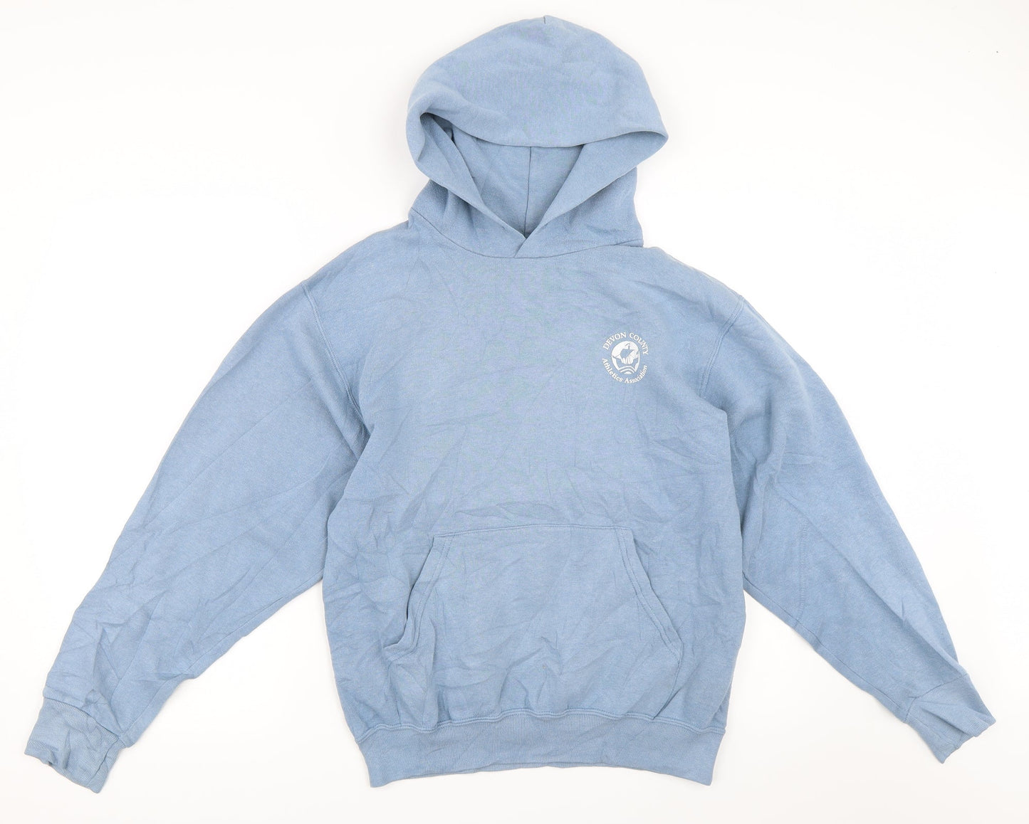 Mens UK Size S Preworn Blue Pullover Hoodie