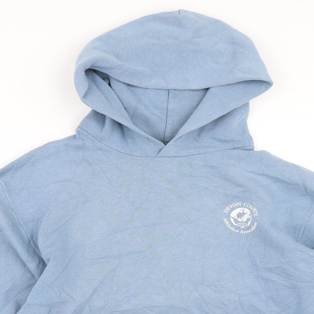 Mens UK Size S Preworn Blue Pullover Hoodie