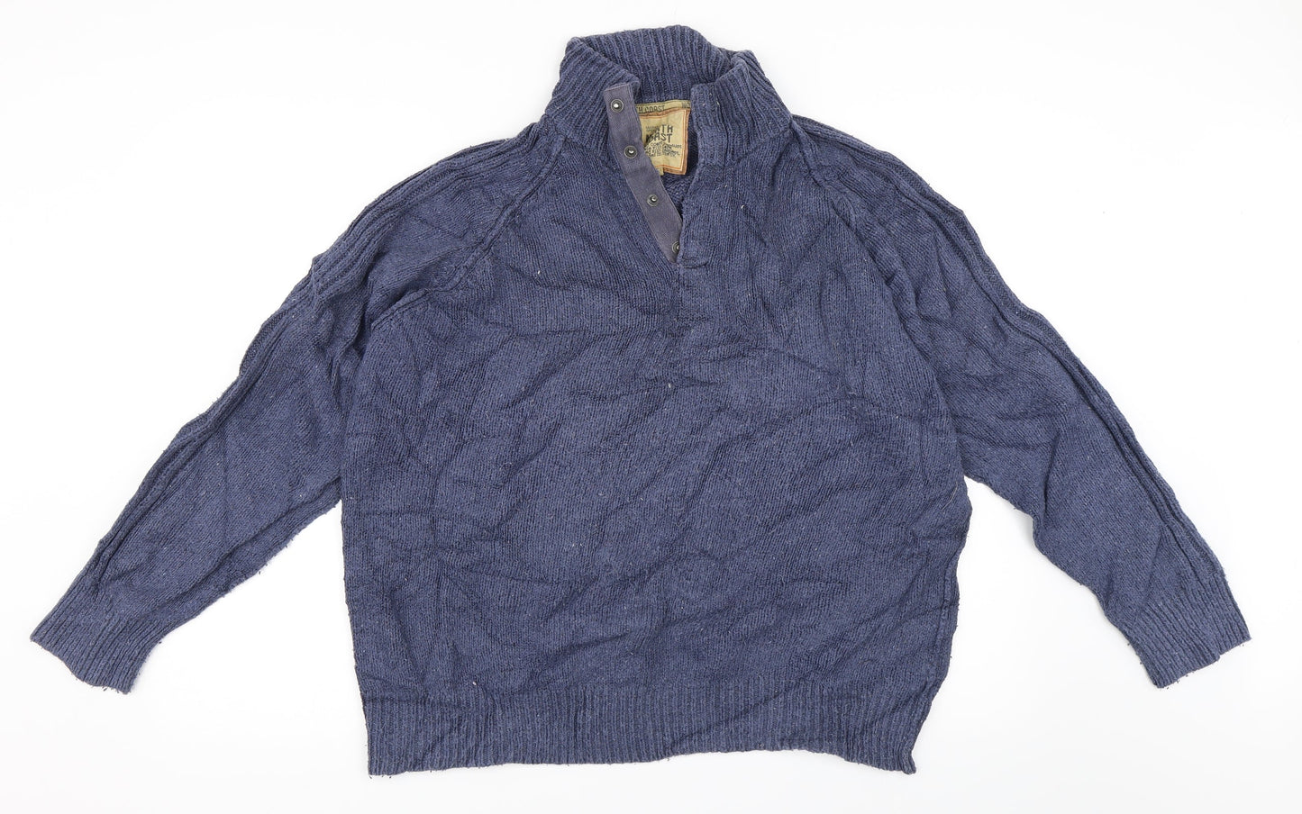 Marks and Spencer Mens Blue   Henley Jumper Size XL