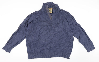 Marks and Spencer Mens Blue   Henley Jumper Size XL