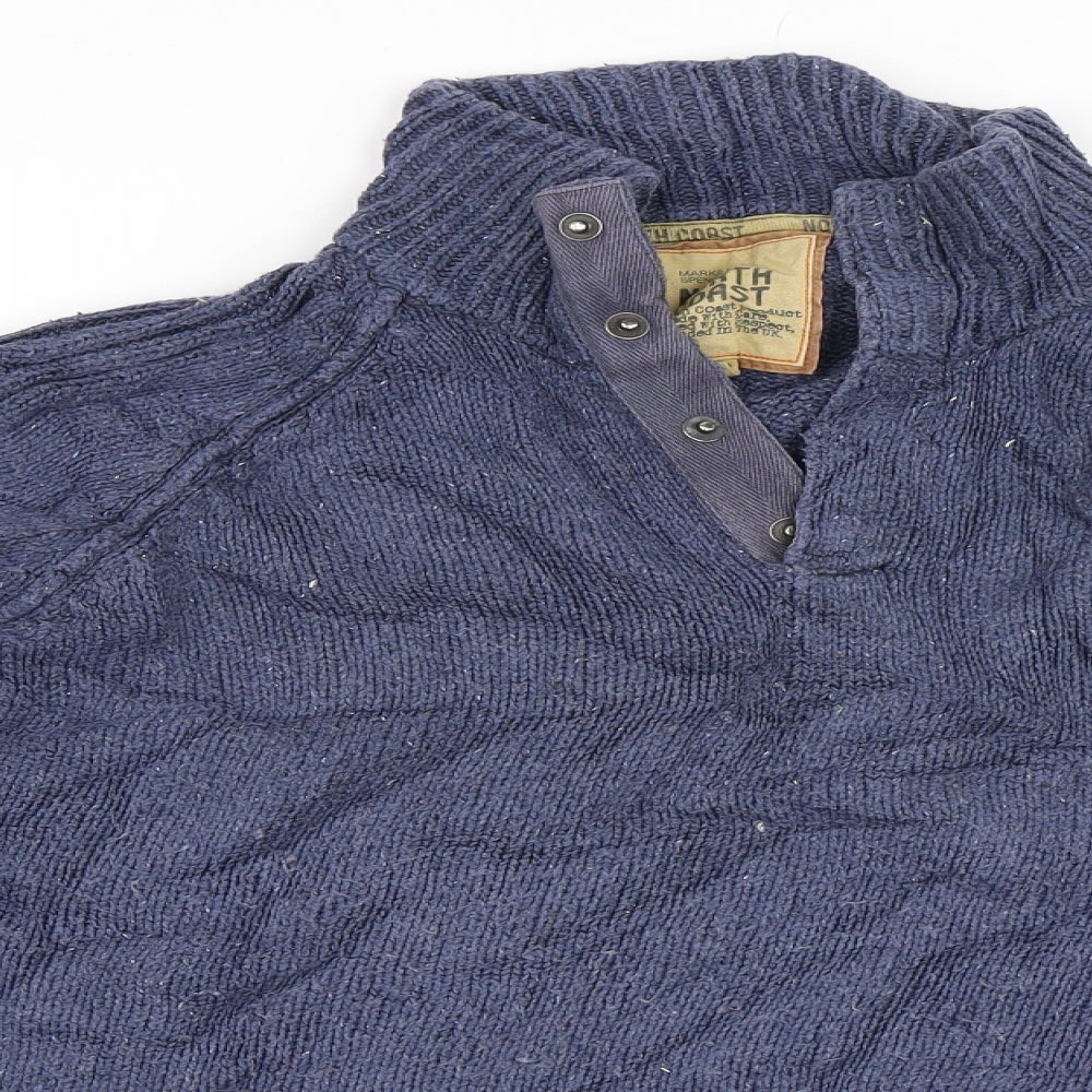 Marks and Spencer Mens Blue   Henley Jumper Size XL
