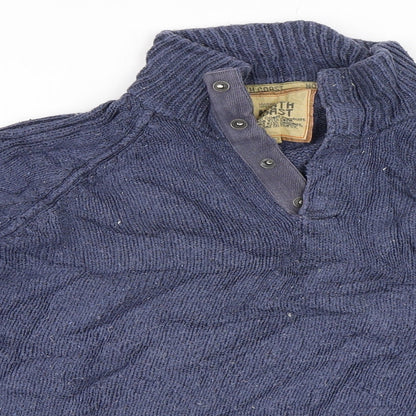 Marks and Spencer Mens Blue   Henley Jumper Size XL