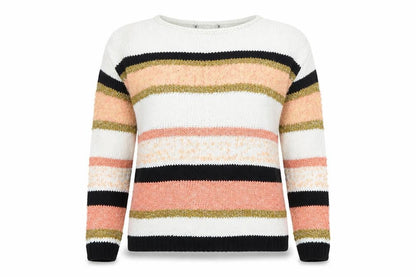 Marks & Spencer Womens Orange Striped  Pullover Jumper Size S