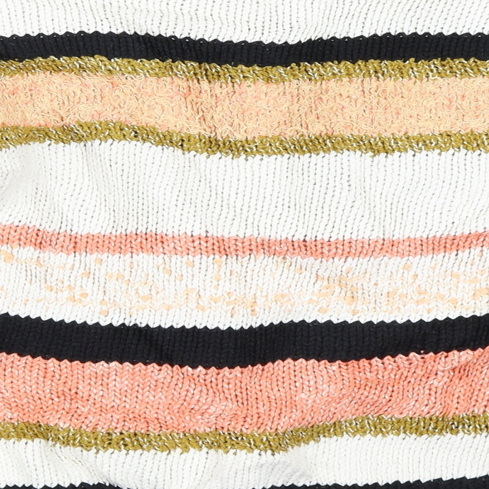 Marks & Spencer Womens Orange Striped  Pullover Jumper Size S