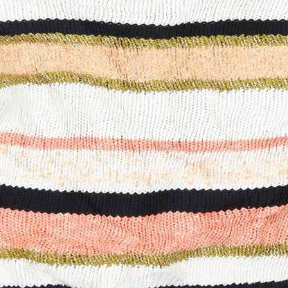 Marks & Spencer Womens Orange Striped  Pullover Jumper Size S